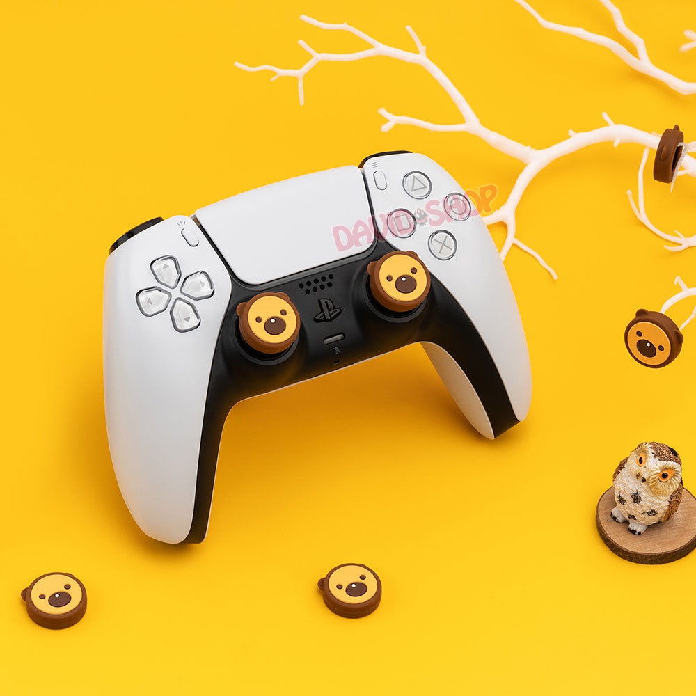 Núm bọc analog Gấu Mèo &amp; Mèo Dưa Hấu hãng Geekshare cho tay cầm Xbox One/Series, DualShock 4, DualSense, Pro Controller