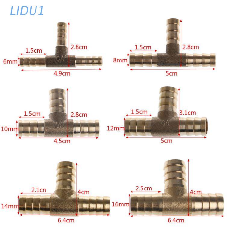 Đầu nối ống dẫn nhiên liệu 3 chiều hình chữ T bằng đồng thau 6-16mm