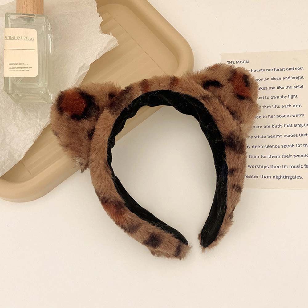 Băng đô cài tóc hình tai mèo họa tiết da báo xinh xắn dễ thương cho nữ