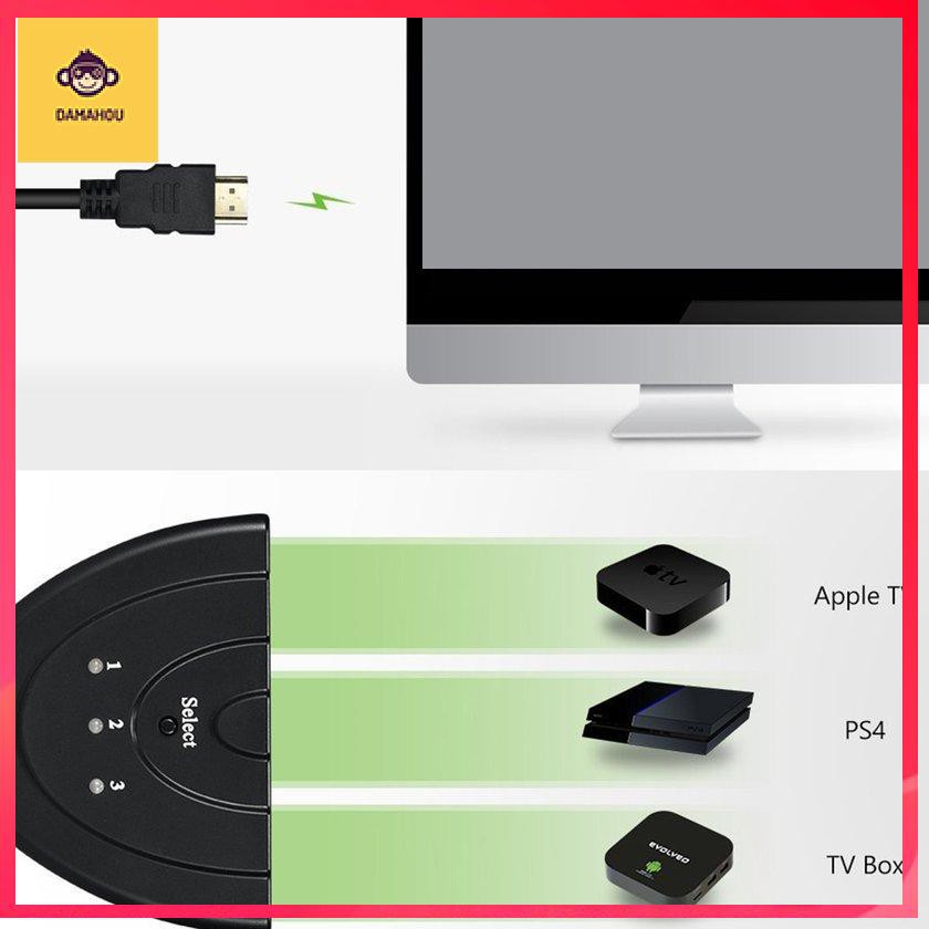 3 cổng HDMI In và 1 HDMI Out Full HD 1080P HDMI Switch Display 3D