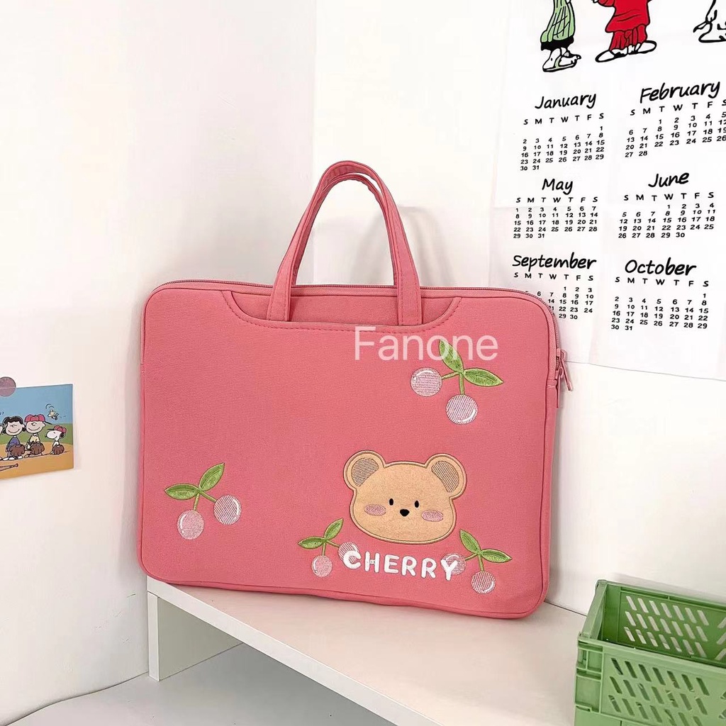 Túi đựng laptop chống sốc thêu họa tiết dễ thương kích thước 13.3 14 15.6 inch