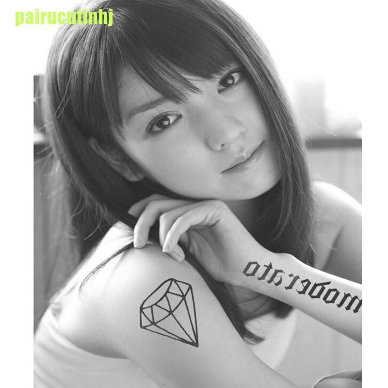 Hình xăm tạm thời hình vương miện kim cương không thấm nước thời trang