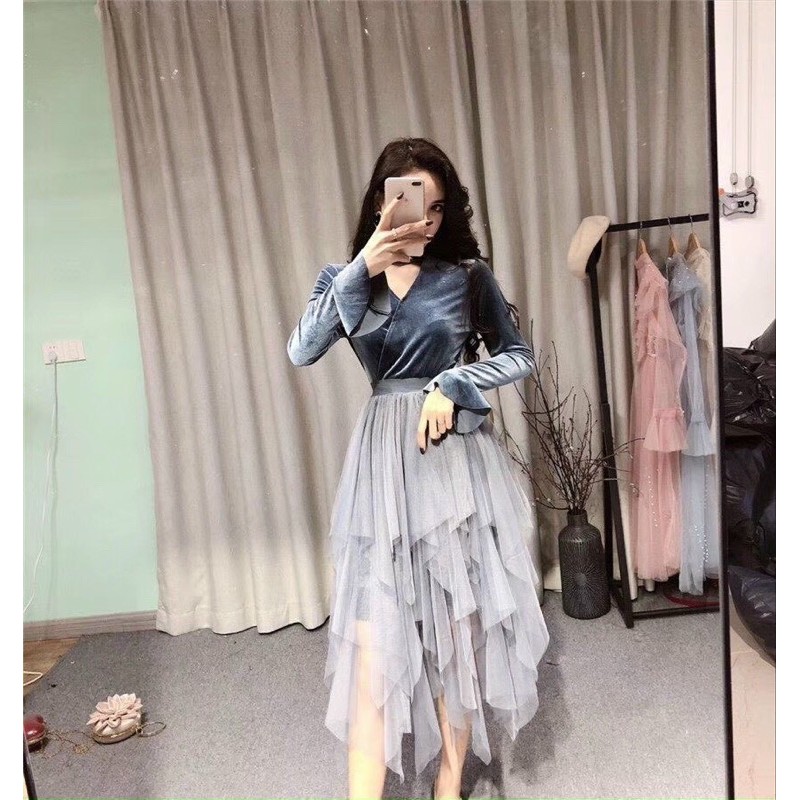 CHÂN VÁY XẾP LY LƯỚI XẾP TẦNG CẠP CHUN | BigBuy360 - bigbuy360.vn