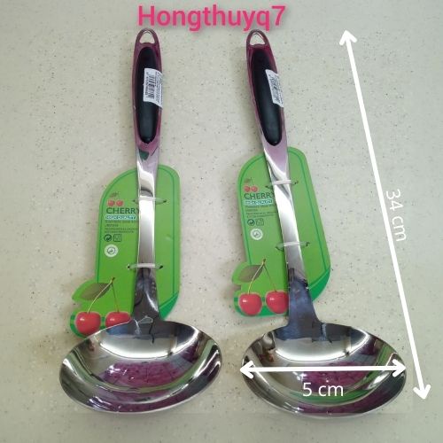 Muôi múc canh inox cán dài hiệu Cherry (1c)