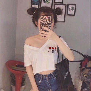 Áo crop cổ v