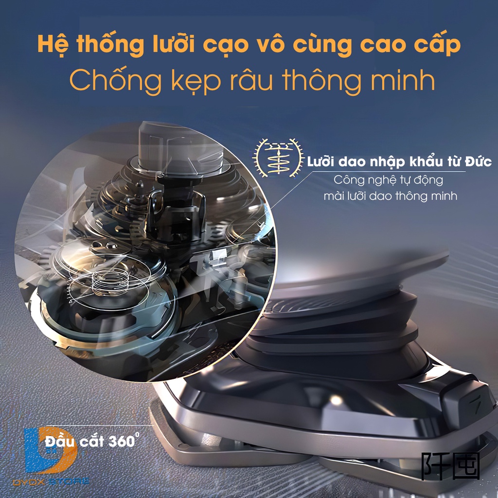 Máy cạo râu đa năng 3 lưỡi kép SHANEN, Cạo sát, Tỉa lông mũi, Sạch, êm, Pin sạc, chống nước, Shanen official