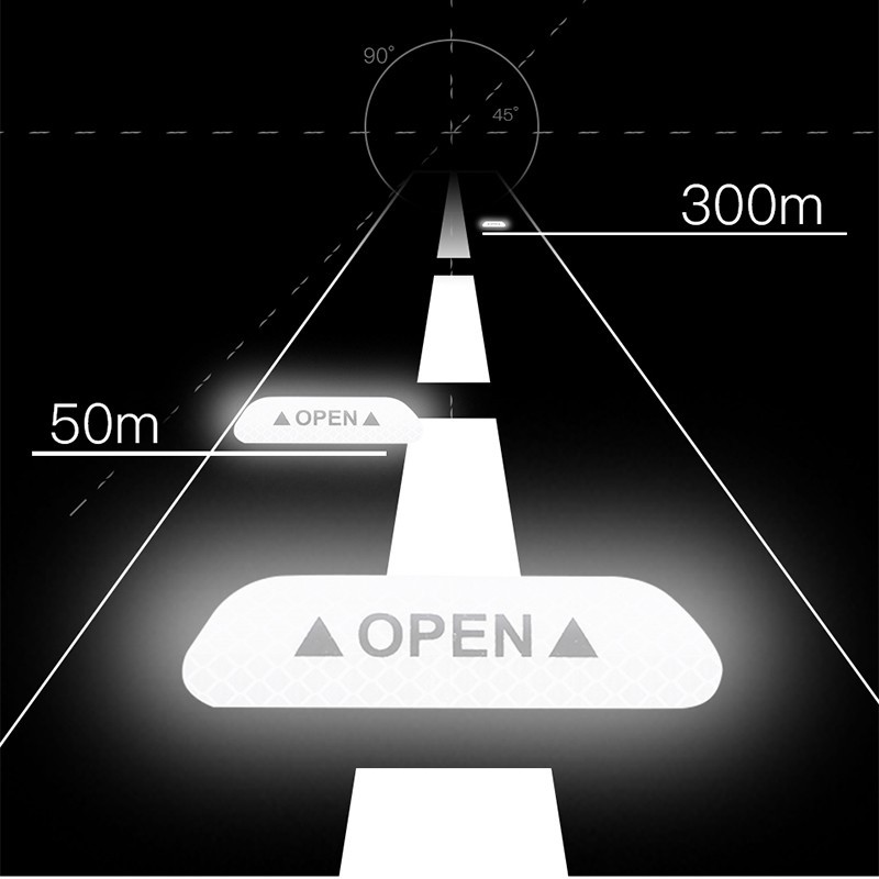 Bộ 4 Miếng Dán Phản Quang Cảnh Báo An Toàn Cho Cửa Xe Hơi | BigBuy360 - bigbuy360.vn