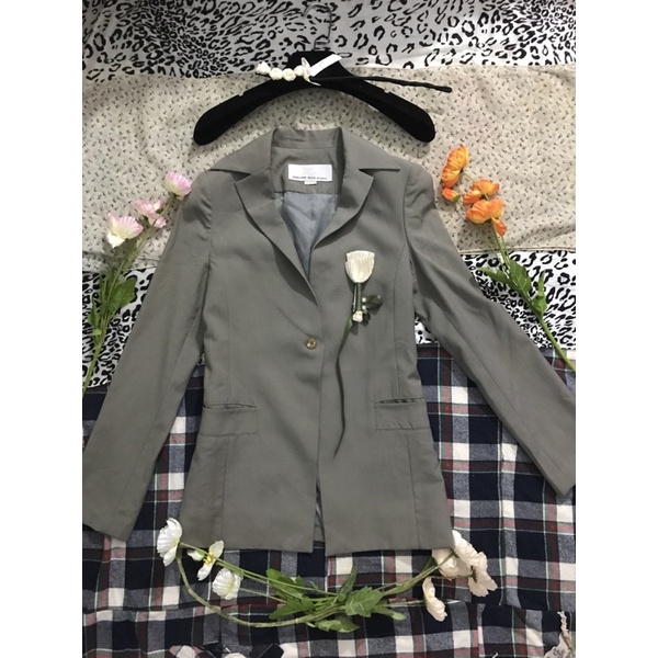 Áo Blazer Màu Xám Hàn Quốc