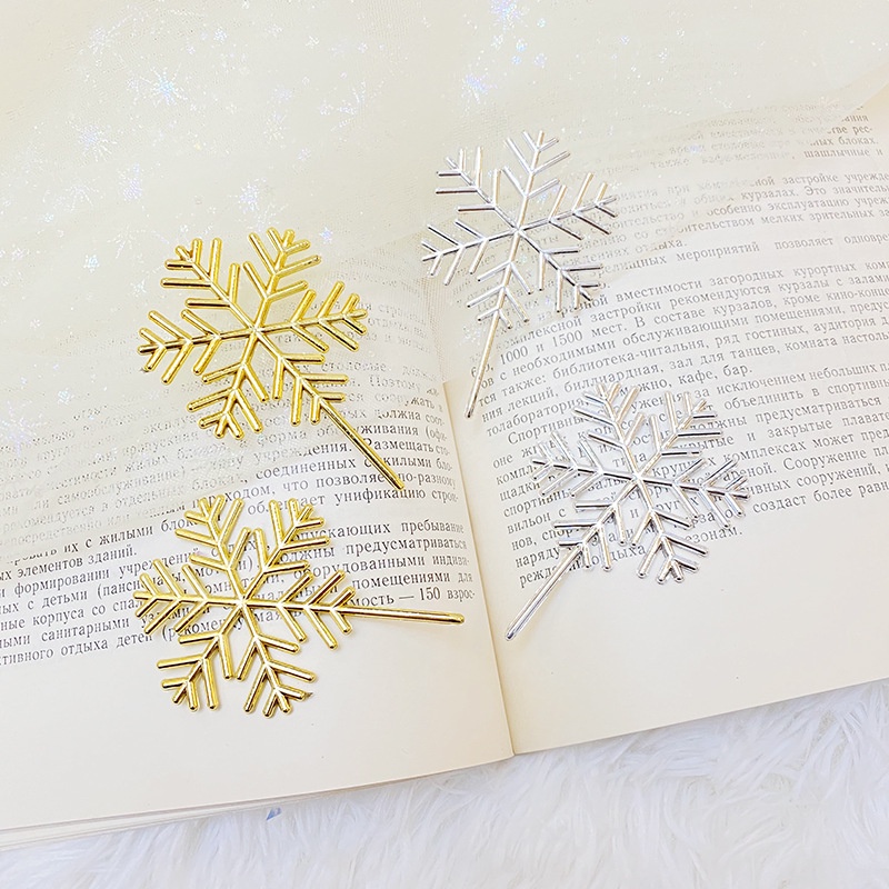 Set 10 Bông Tuyết Có Chân Phụ Kiện Trang Trí Bánh Kem Noel Giáng Sinh