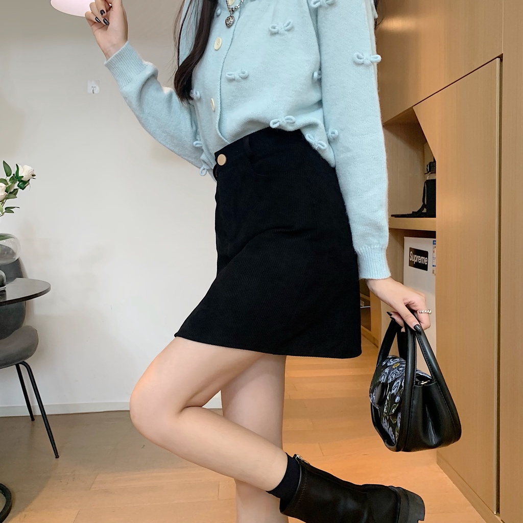 Chân Váy Ngắn Chữ A Váy Dệt Kim Quảng Châu Cao Cấp Cho Nữ