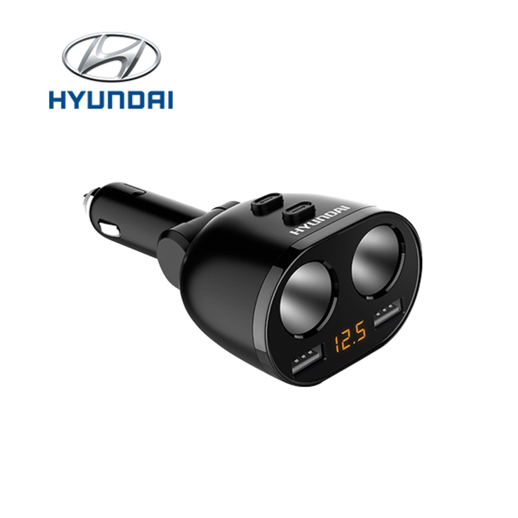 Bộ chia tẩu sạc ô tô nhãn hiệu Hyundai HY-16 tích hợp 2 cổng usb, công suất 120W - Bảo hành 12 tháng