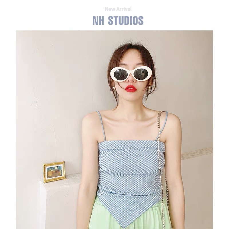 áo 2s 2 dây thun kiểu vạt yếm lệch sexy (56018#)