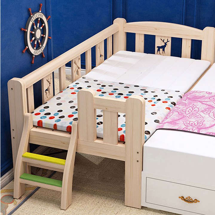 Giường cho bé, giường cũi cho bé ghép cạnh giường người lớn kích thước 150*70*40 dùng từ sơ sinh tới 10 tuổi