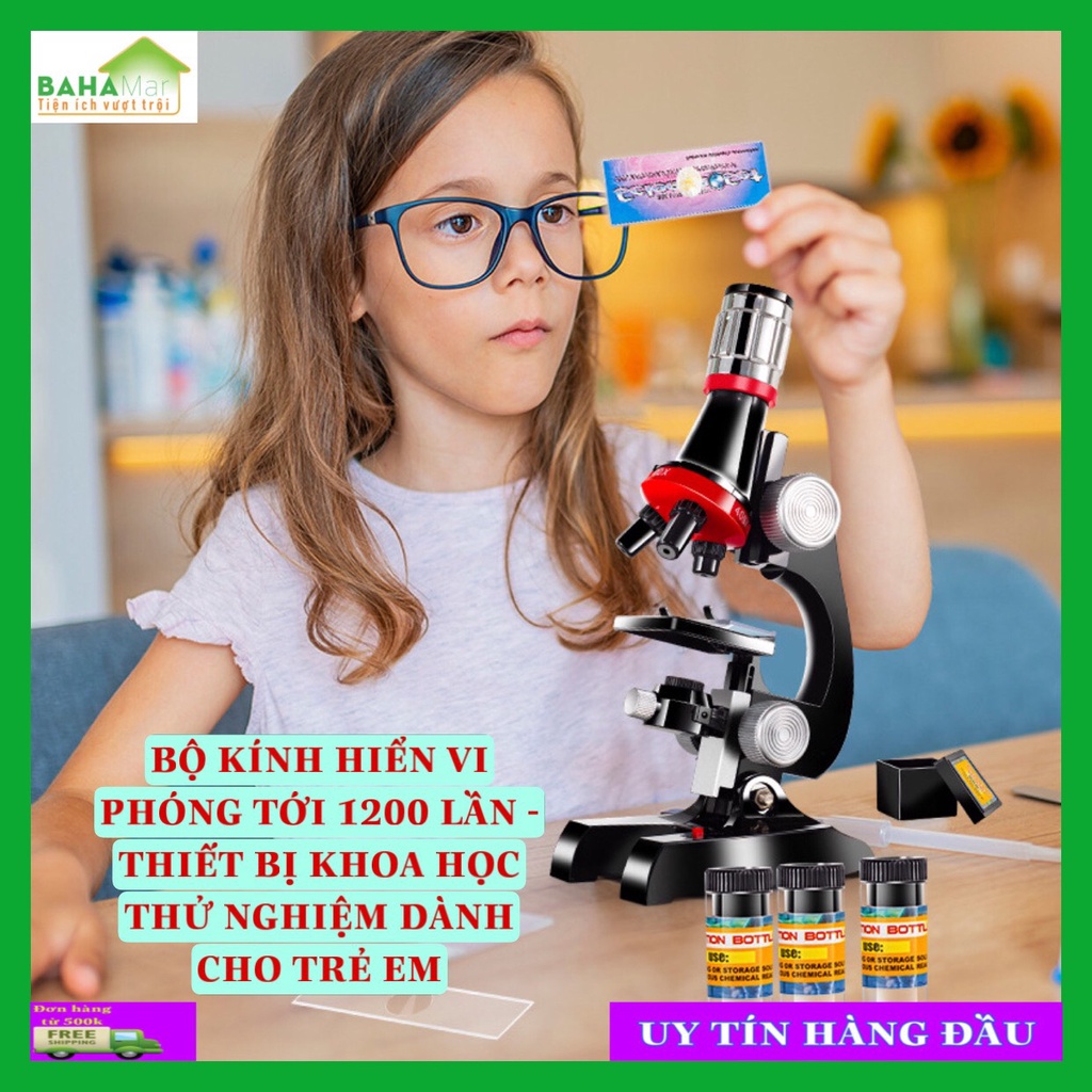 BỘ KÍNH HIỂN VI PHÓNG TỚI 1200 LẦN - THIẾT BỊ KHOA HỌC THỬ NGHIỆM DÀNH CHO TRẺ EM "BAHAMAR" cho trẻ em khám phá thế giới
