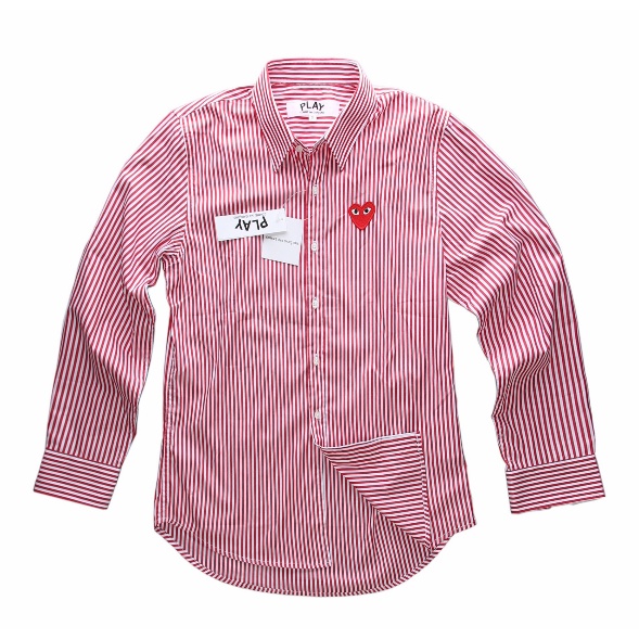 Phong cách mới Phong cách Nhật Bản Dạo phố chơi comme des garcons CDG Áo sơ mi dài tay sọc