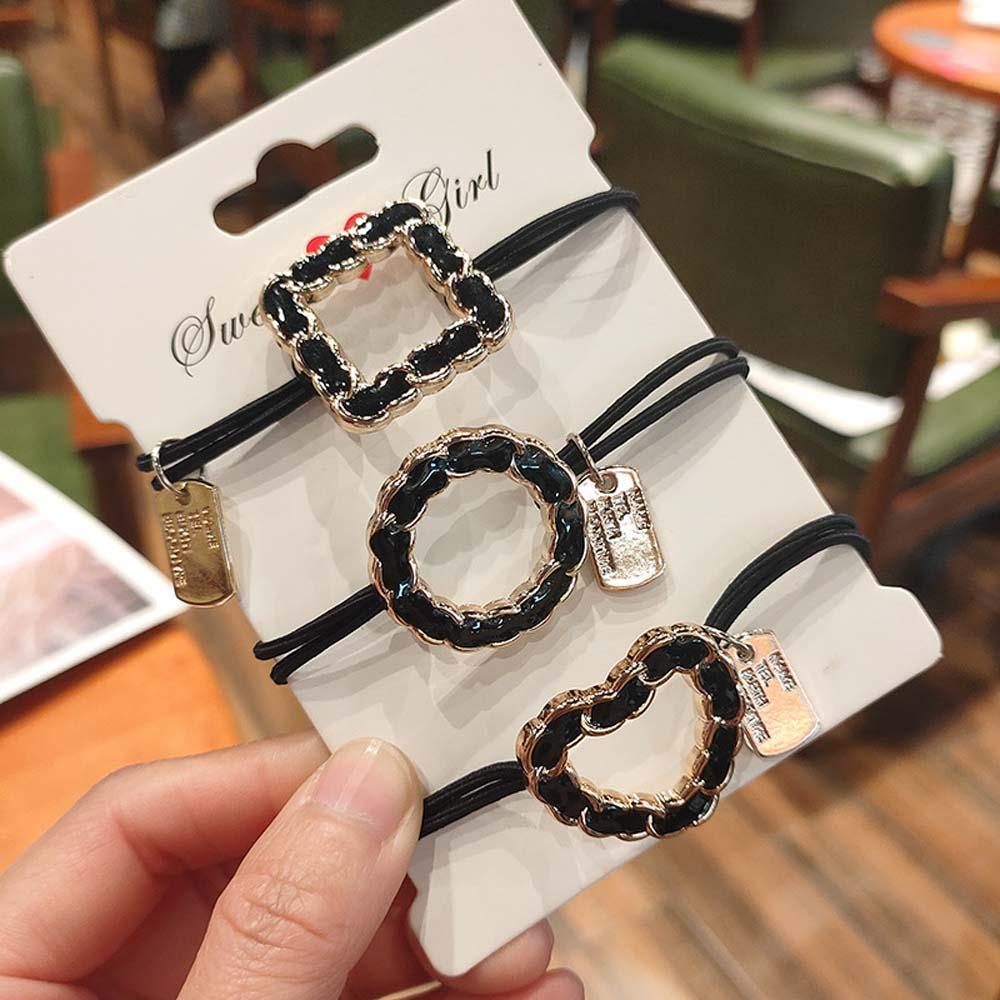 Dây Cột Tóc Họa Tiết Hình Học Đơn Giản Cho Nữ