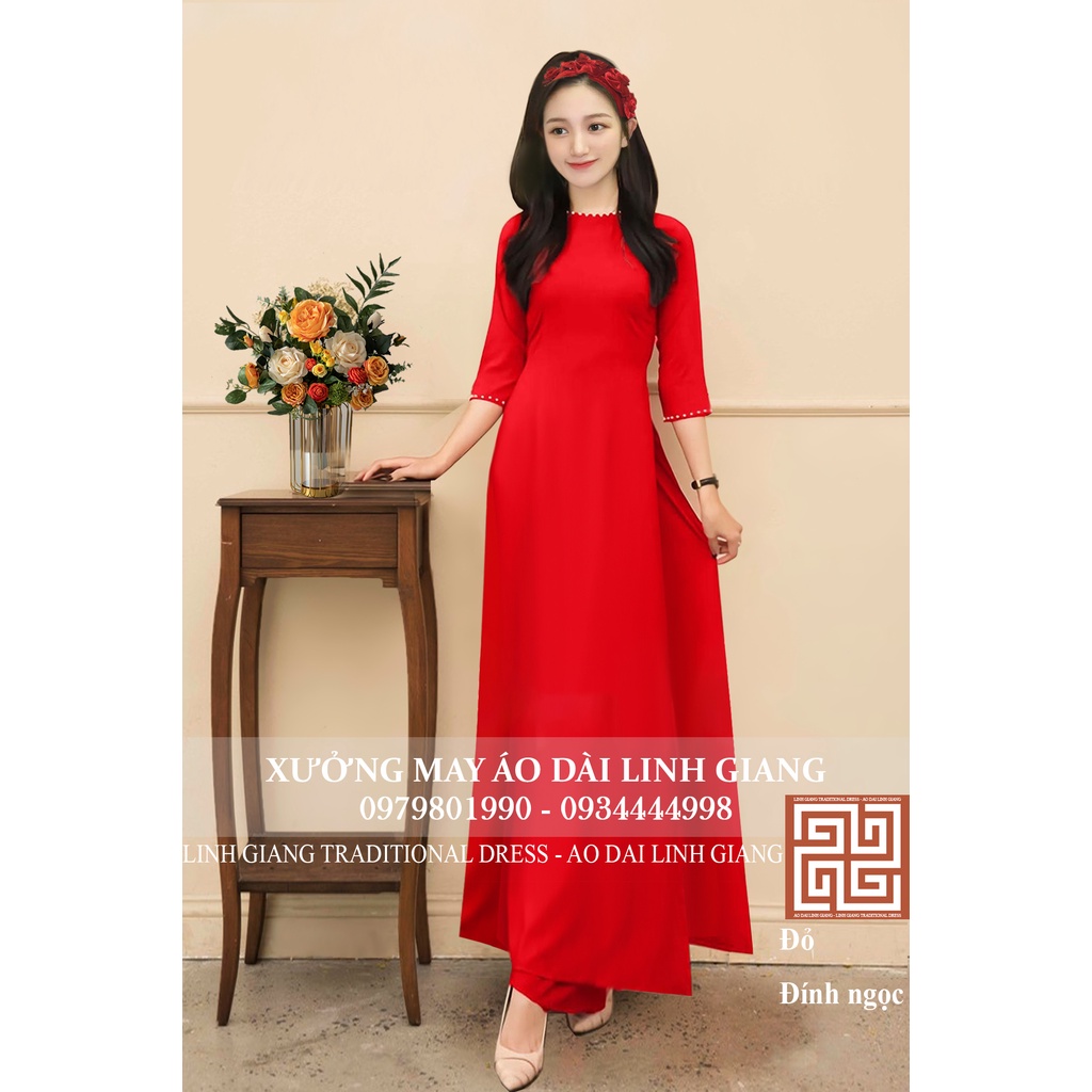 ÁO DÀI LỤA NHẬT ĐÍNH NGỌC _LINH GIANG