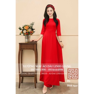 Áo dài lụa nhật đính ngọc _linh giang