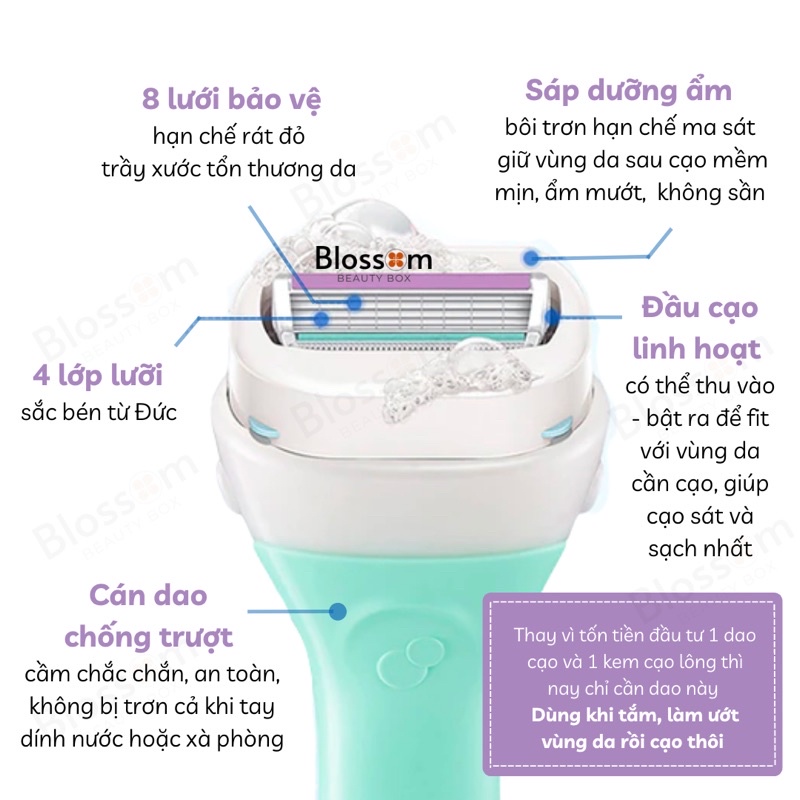 [đủ bill] DAO CẠO SCHICK INTUITION ĐẦU BƠ KÈM REFILL