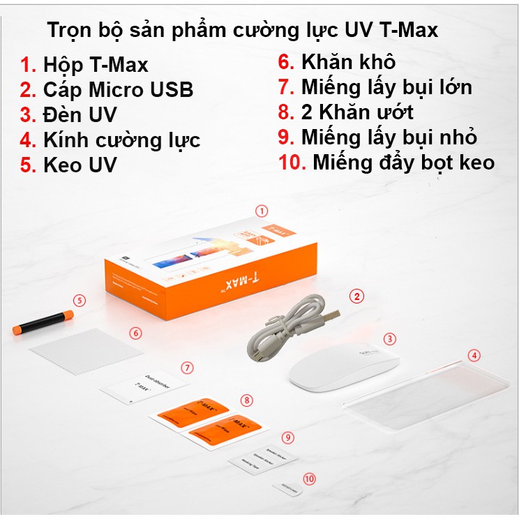 Cường lực UV Xiaomi Mi Note 10 , Mi Note 10 Pro , Mi CC9 Pro , Mi note 10 lite chính hãng T-Max công nghệ mới