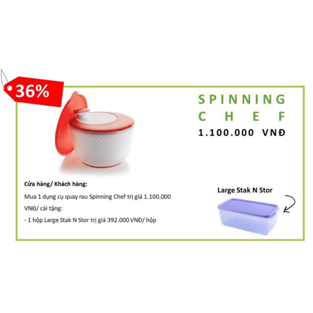 Rổ Quay rau Spinning chef Tupperware