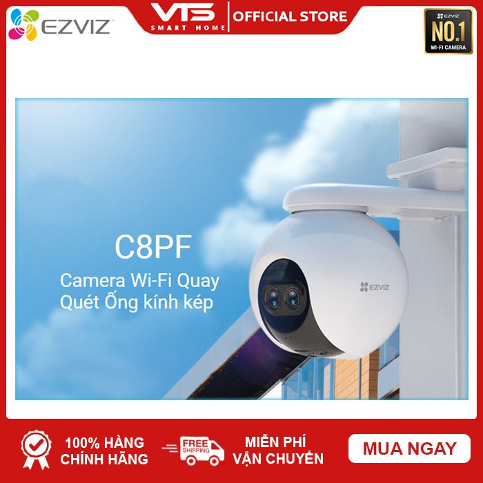 Camera IP Wifi EZVIZ C8PF Ống Kính Kép PTZ 2MP, Nhận Diện AI, Xoay 360 Thông Minh, Đàm Thoại 2 Chiều