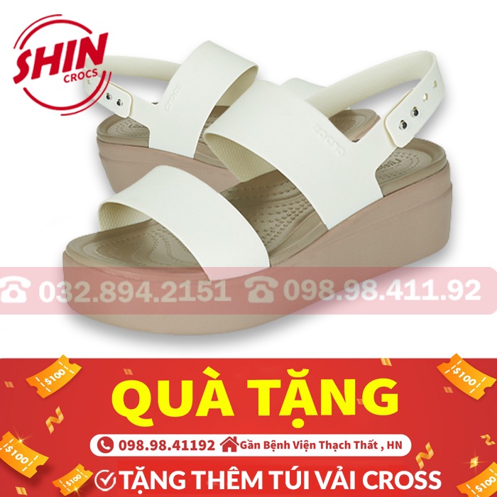 dép sandal họa tiết trắng đế nâu SHIN16YU1