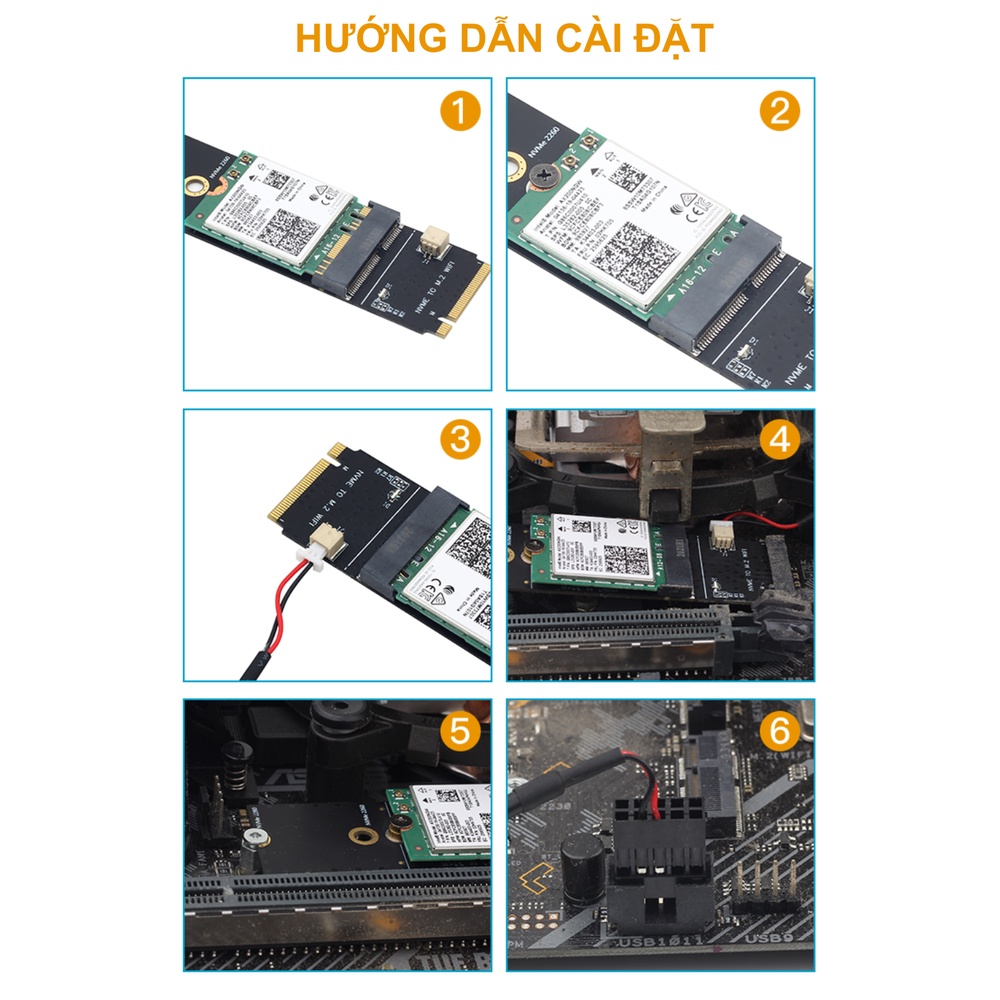 Bộ chuyển đổi card wifi từ M.2 Wifi sang cổng NVME