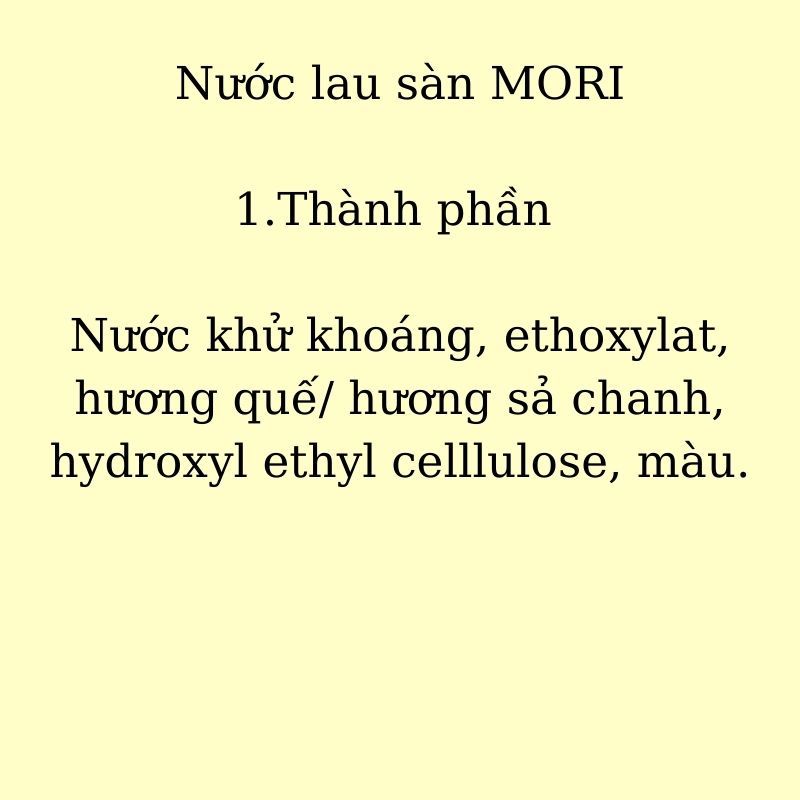 Nước lau sàn MORI hương quế/ sả chanh, can 4kg