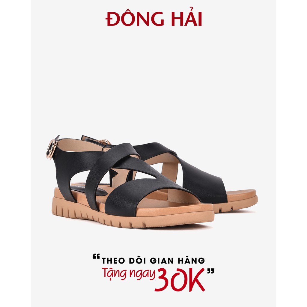 &quot;TẶNG NGAY 30K khi theo dõi gian hàng &quot;Giày sandal nữ Đông Hải quai ngang ôm chân đế cao su 3cm chống trượt- S85M3