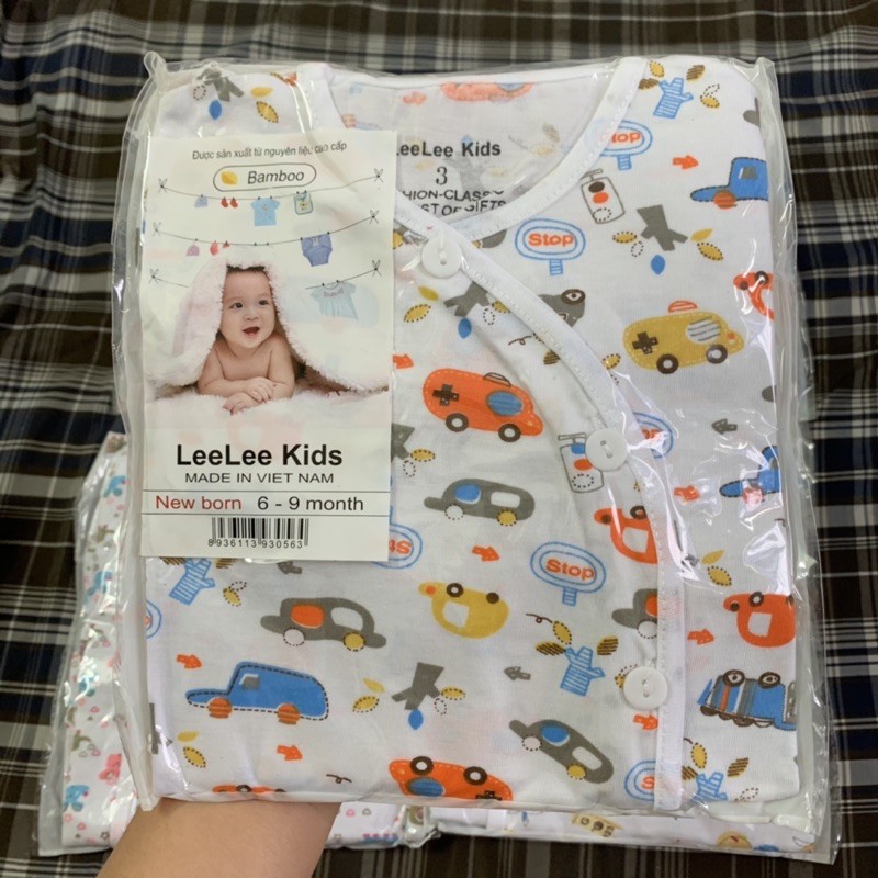 Bộ quần áo dài tay lệch vai cho bé Lee lee Kid 0-9M