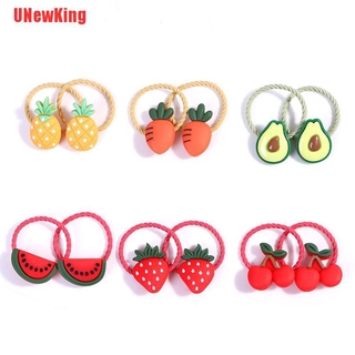 Set 2 Dây Cột Tóc Công Chúa Hình Trái Cây Hoạt Hình Cho Bé Gái