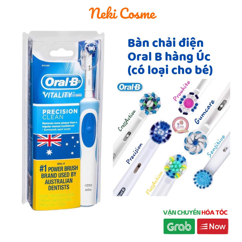 Bàn chải điện Oral-B Úc bàn chải đánh răng điện hàng Úc Oral-B dùng được cho bé - Tuzz Shop