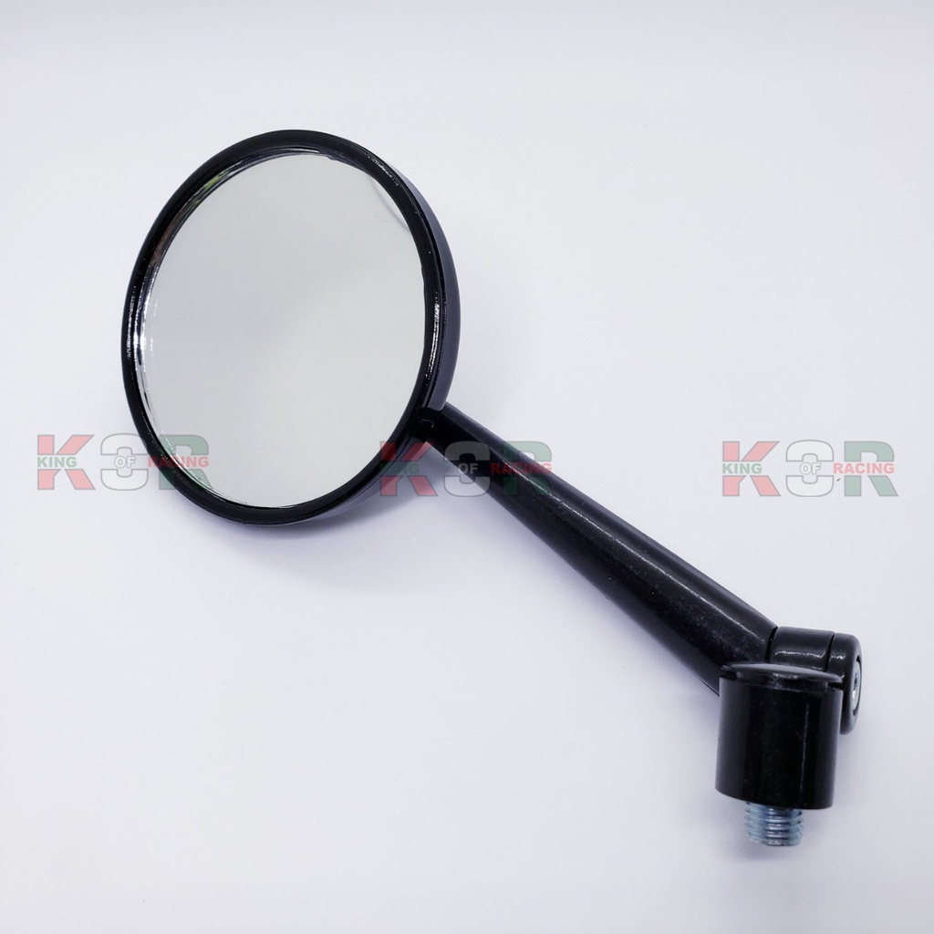 Gương xe máy thời trang rizoma tròn kiểu H2C lưng ngôi sao gắn các dòng xe vision, vespa, vario, sh,...màu đen
