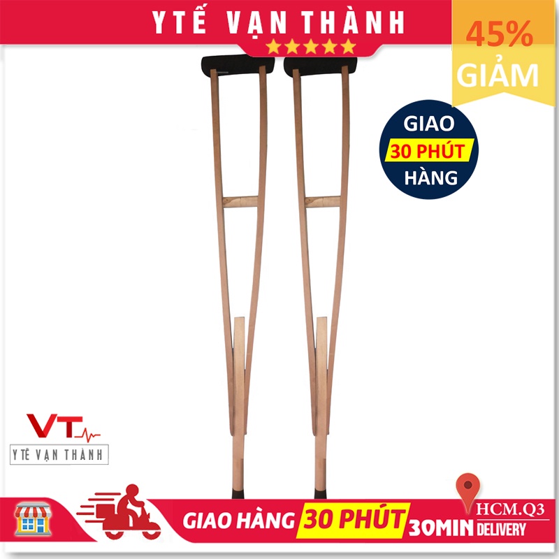 ✅ [1 CÂY] Nạng Gỗ - Nạng Chống Nách Gỗ Tốt - Hàng Việt Nam Cao Cấp - VT0411