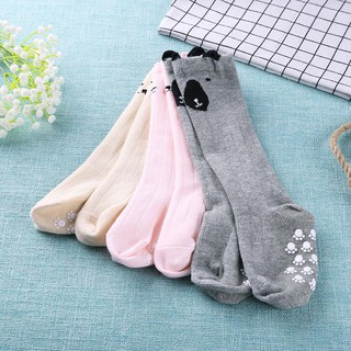 Đôi tất chân dài đến gối chống trượt họa tiết chú gấu đáng yêu cho bé