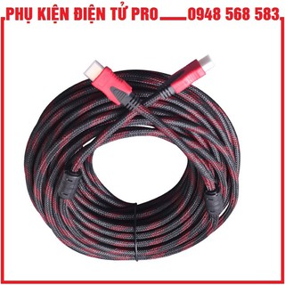 Dây Tín Hiệu Hdmi Lưới 2 Đầu Chống Nhiễu 30M (Đen Phối Đỏ)