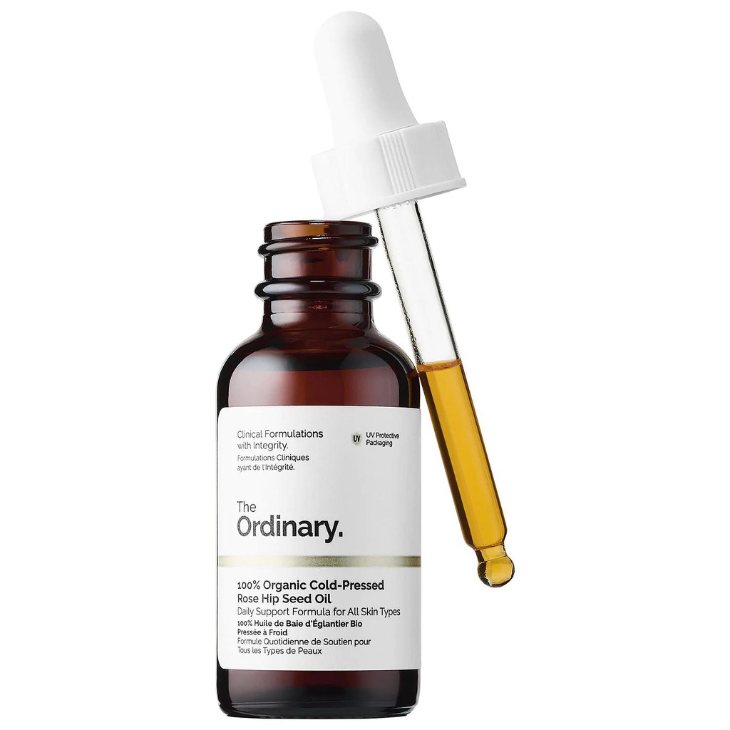 Tinh dầu dưỡng sáng cấp ẩm cho da The Ordinary 100% Organic Cold Pressed Rose Hip Seed Oil