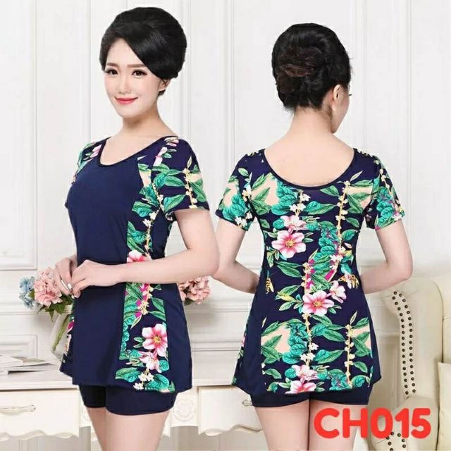 Đồ bơi áo tắm bikini trung niên kín đáo ngoại cỡ, size lớn cho mẹ