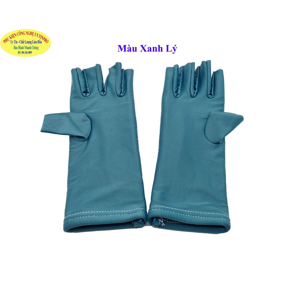 BAO TAY CHỐNG NẮNG 2 LỚP LOẠI 3 TẤC HỞ 5 NGÓN Không in hình Chất liệu thun lạnh co giãn