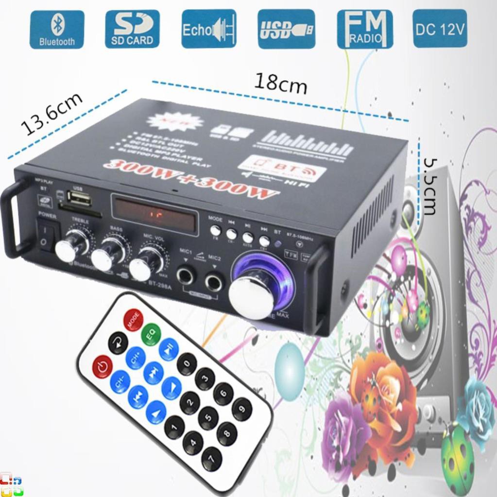 [ Xả kho tết] Ampli Bluetooth Tely Blj253, Amply Karaoke mini, Tăng âm giá rẻ bảo hành 12 tháng