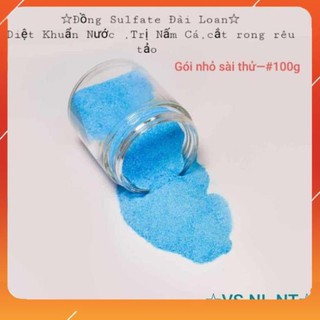 Đồng Sunphat 《CuSO4》Tinh thể Cắt Rong Rêu Tảo,Trị Nấm Cá#gói 100g !