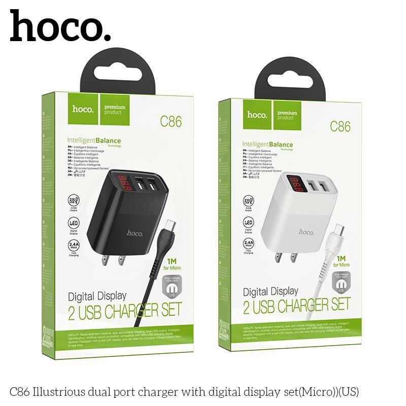 Bộ Sạc Nhanh Hoco C86-/Micro/TypeC-Bảo Hành 12 tháng