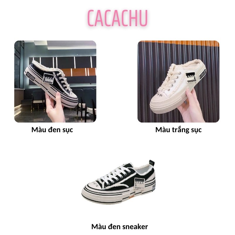 Giày thể thao nữ sneaker Xvessel tăng chiều cao siêu hot 2021 CACACHU G018-019, giày sục thể thao nữ màu đen trắng