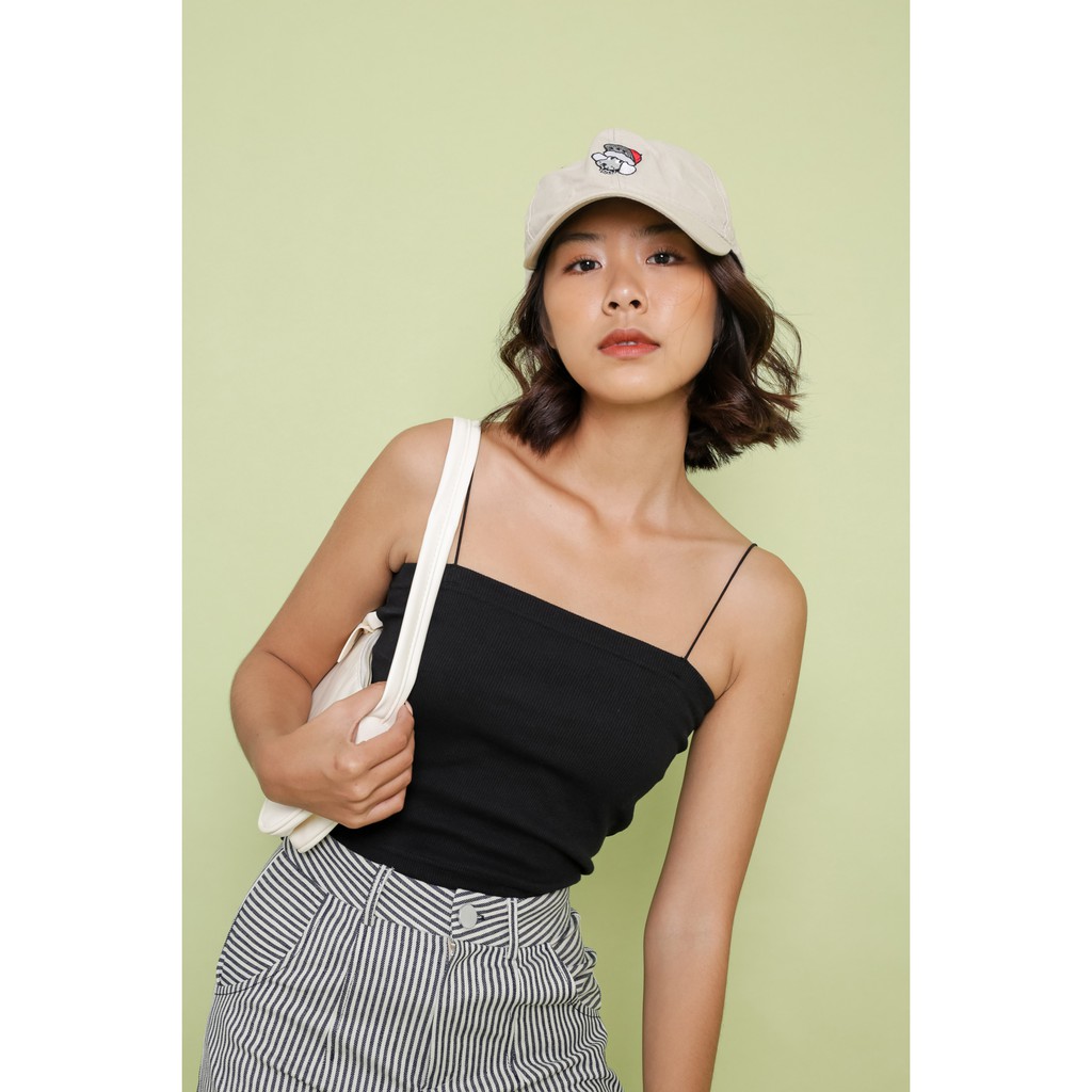 Áo 2 dây nữ croptop thời trang GAGO nellie crop black màu đen GA2792