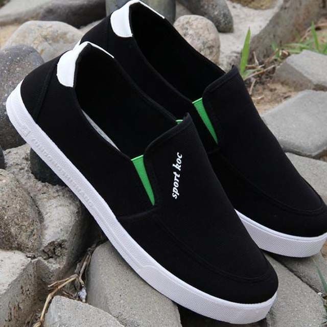 Giày Lười Vải Canvas Họa Tiết Kẻ Sọc Thời Trang Xuân Hè Cho Nam