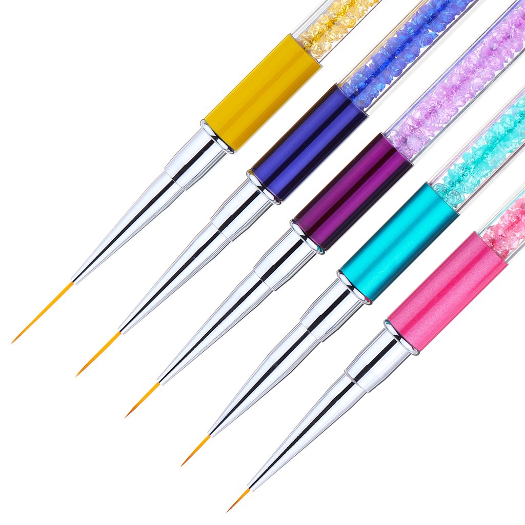 Monja Nail Art French Stripes lines Liner Brush 3D Flower Paint Drawing Pen