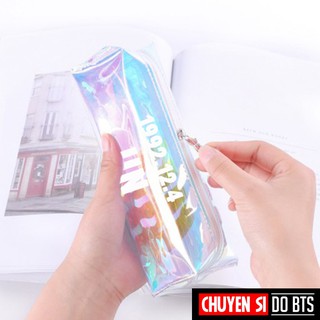Hộp bút BTS Jin, bóp viết hollogram BTS, túi đựng bút dạng trong suốt Kpop