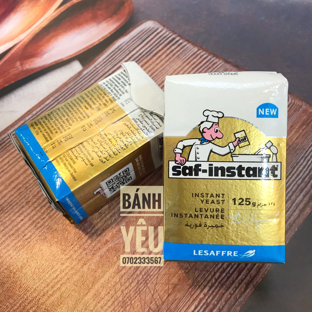 Men ngọt PHÁP hiệu Saf-instant 125g - Men nở làm bánh mì - PL58