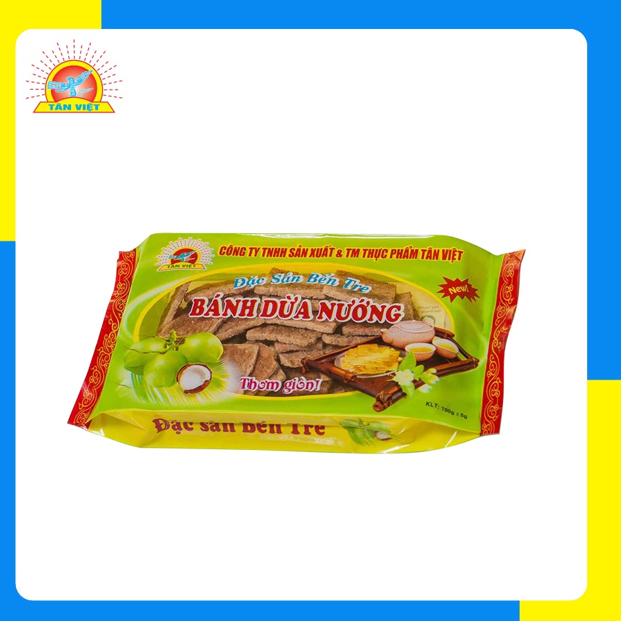 Bánh Dừa Nướng Đặc Sản Quảng Nam TÂN VIỆT Vị Ngọt Béo Siêu Thơm Ngon Gói 100g